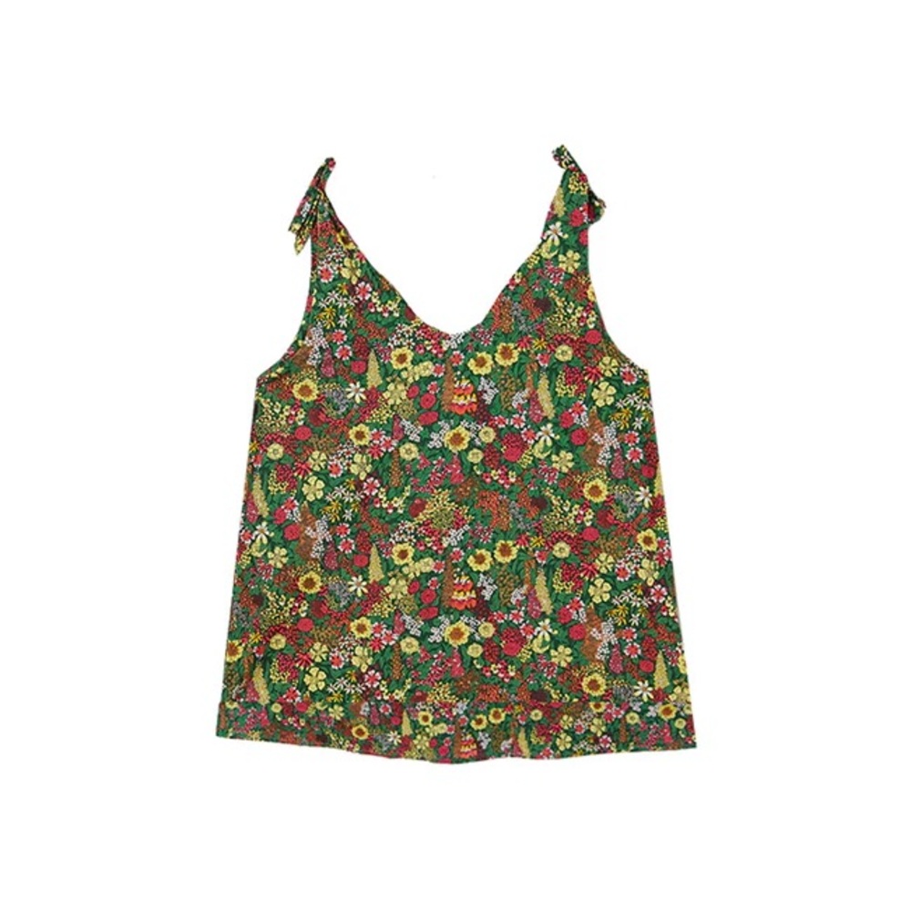 NWT BURU Tie Tank - Green Floral - Medium